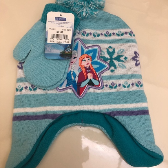 💙2/$15 Disney’s Frozen Girls 2T-5T Hat Mitten Set - Picture 4 of 5